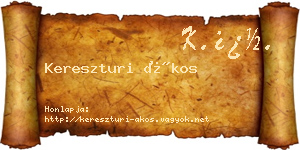 Kereszturi Ákos névjegykártya